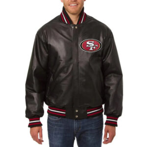 San Francisco 49ers Varsity Black Leather Jacket