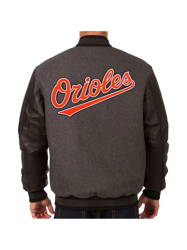 Baltimore Orioles Charcoal/Black Varsity Jacket