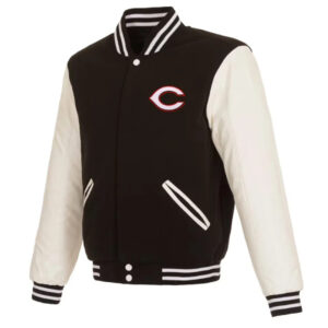 Cincinnati Reds Black And White Varsity Jacket