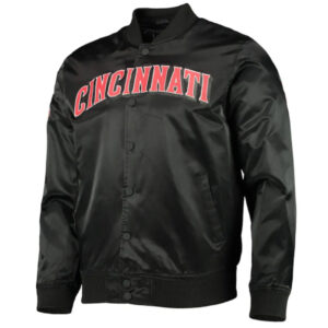 Cincinnati Reds Wordmark Black Satin Jacket