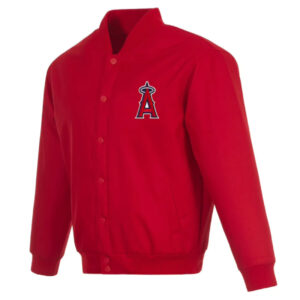 Los Angeles Angels Red Poly Twill Jacket