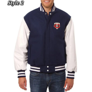 Minnesota Twins Navy and White Varsity Jacket