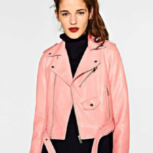 Zara Pink Faux Leather Jacket