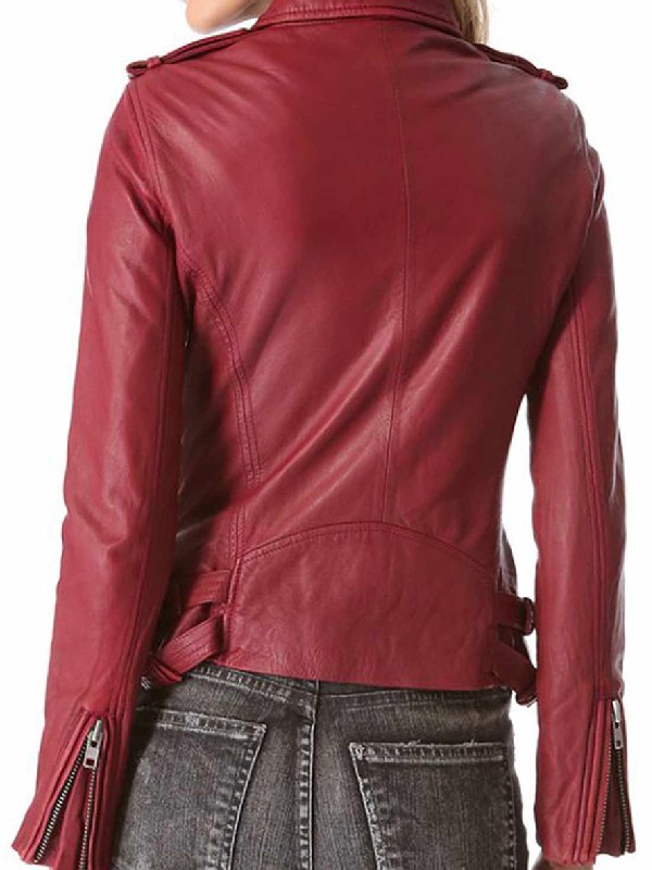 Castle Stana Katic Hot Red Leather Jacket