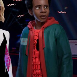 Into The Spider Verse Miles Morales Jacket with Red Hoodie