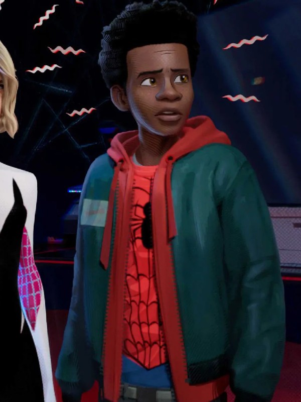 Into The Spider Verse Miles Morales Jacket with Red Hoodie