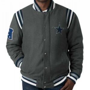 Gray Dallas Cowboys Varsity Wool Jacket