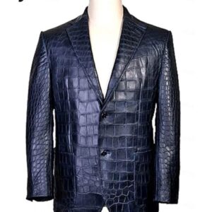 Luxury Crocodile Alligator Black Blazer