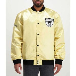 Las Vegas Raiders Lightweight Gold Satin Jacket