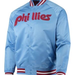 Philadelphia Phillies Satin Raglan Full Snap Jacket 2