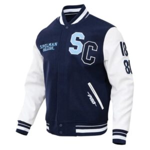 Spelman College Jaguars Varsity Navy And White Jacket