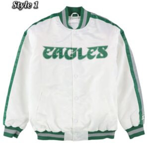 White Philadelphia Eagles Throwback D-Line Jacket