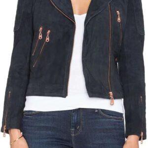 The Vampire Diaries S07 Kat Graham Blue Leather Jacket