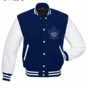 Toronto Maple Leafs Nhl Letterman Blue And White Jacket