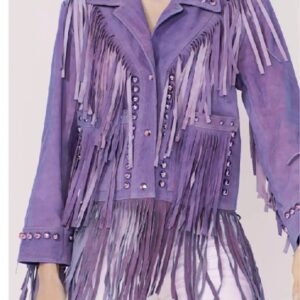 The Today Show Donna Farizan Purple Fringe Jacket