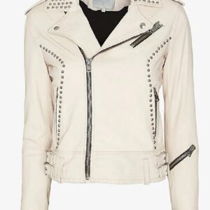 Pretty Little Liars Ashley Benson Studded White Leather Jacket