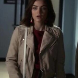 Pretty Little Liars S07 Lucy Hale Beige Leather Jacket